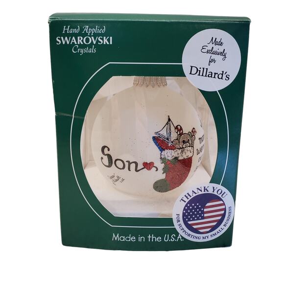 Swarovski Crystal Christmas Ornament Heart Gifts by Teresa Ornament Son Stocking - Picture 12 of 16